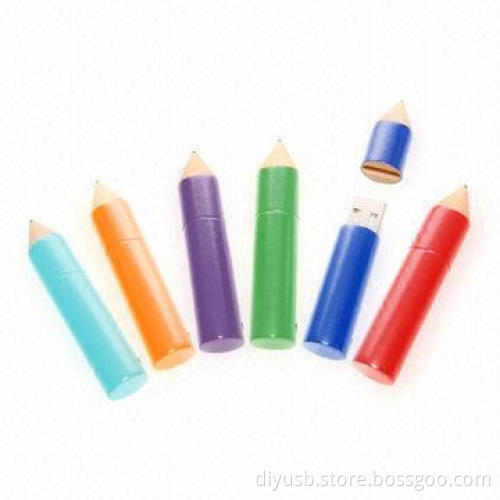 Pencil-shaped USB Flash Drives with Capacity of 64MB to 8GB and 10 Years of Data Retention
